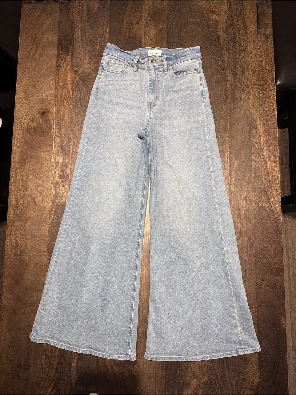 Frame Blue Springs Wide Leg Light Wash Denim Jeans Size 27